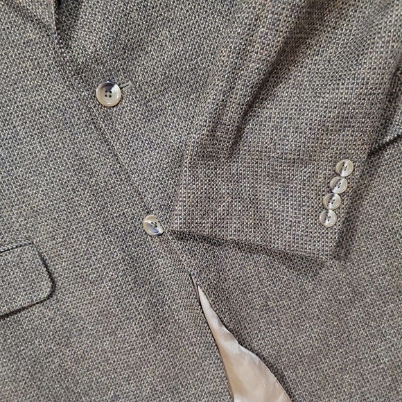 JoS A Bank Lambswool Cashmere Sport Coat Mens 44L 44 Brown Patterned Blazer - Picture 5 of 8